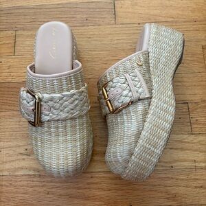 Sam Edelman Woven Platform Clogs Size 8